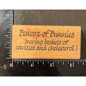 Beware Of Bunnies Wood Mounted Rubber Stamp By Ann-Ticipations G9301 easter